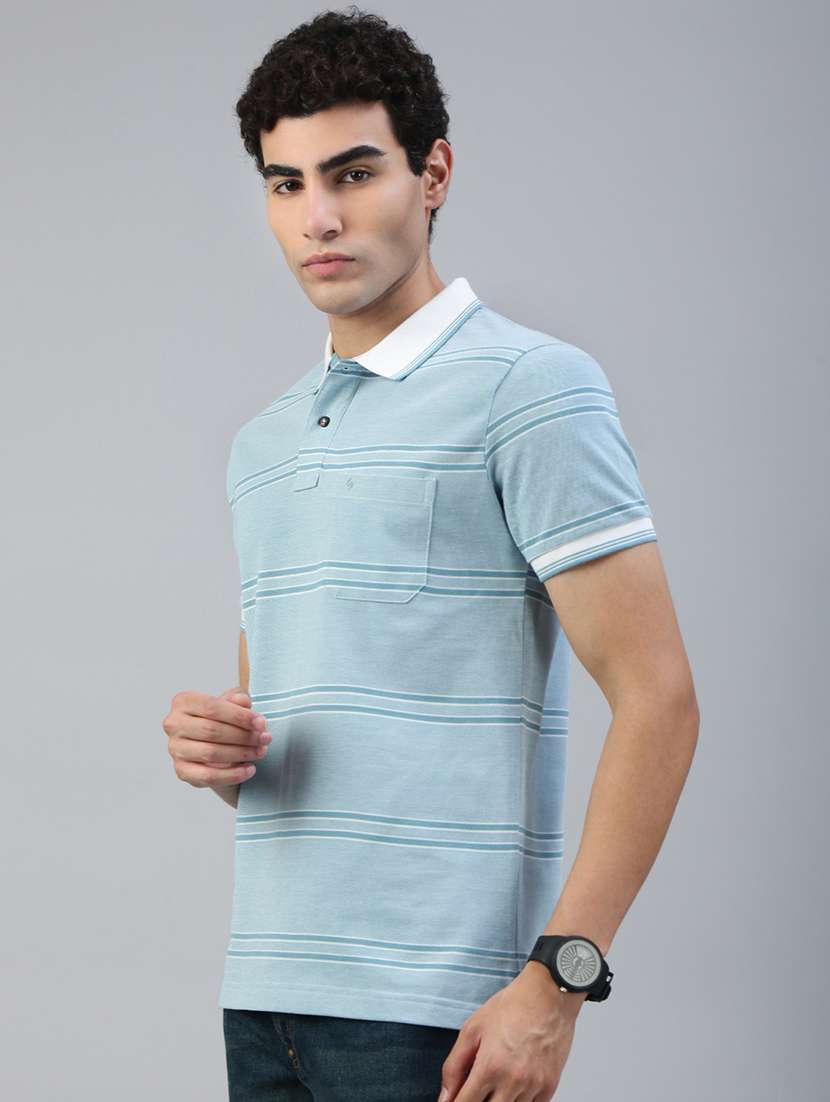 men striped short sleeve regular fit polo t-shirt - 21941382 -  Standard Image - 1