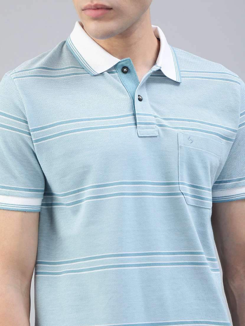 men striped short sleeve regular fit polo t-shirt - 21941382 -  Standard Image - 4