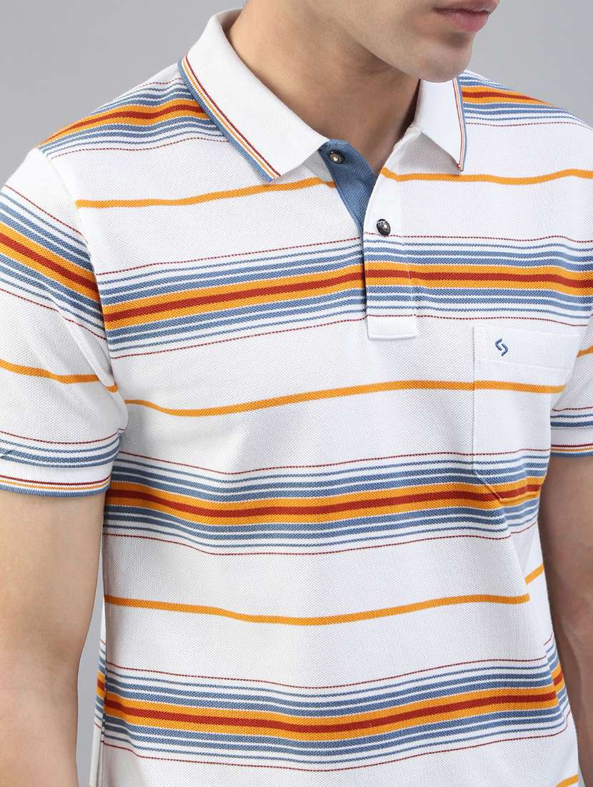 men striped short sleeve regular fit polo t-shirt - 21941383 -  Standard Image - 4
