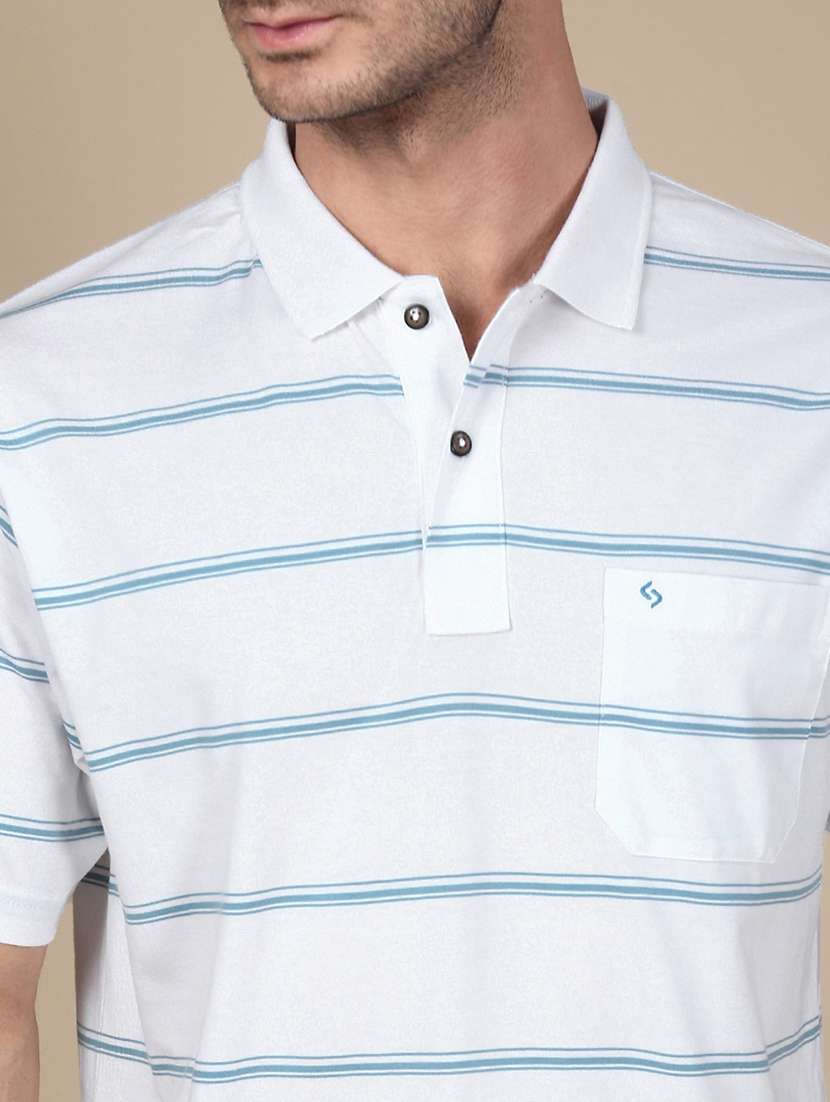 men striped short sleeve regular fit polo t-shirt - 21941385 -  Standard Image - 4