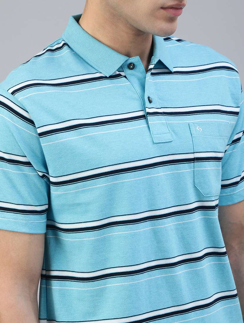 men striped short sleeve regular fit polo t-shirt - 21941386 -  Standard Image - 4