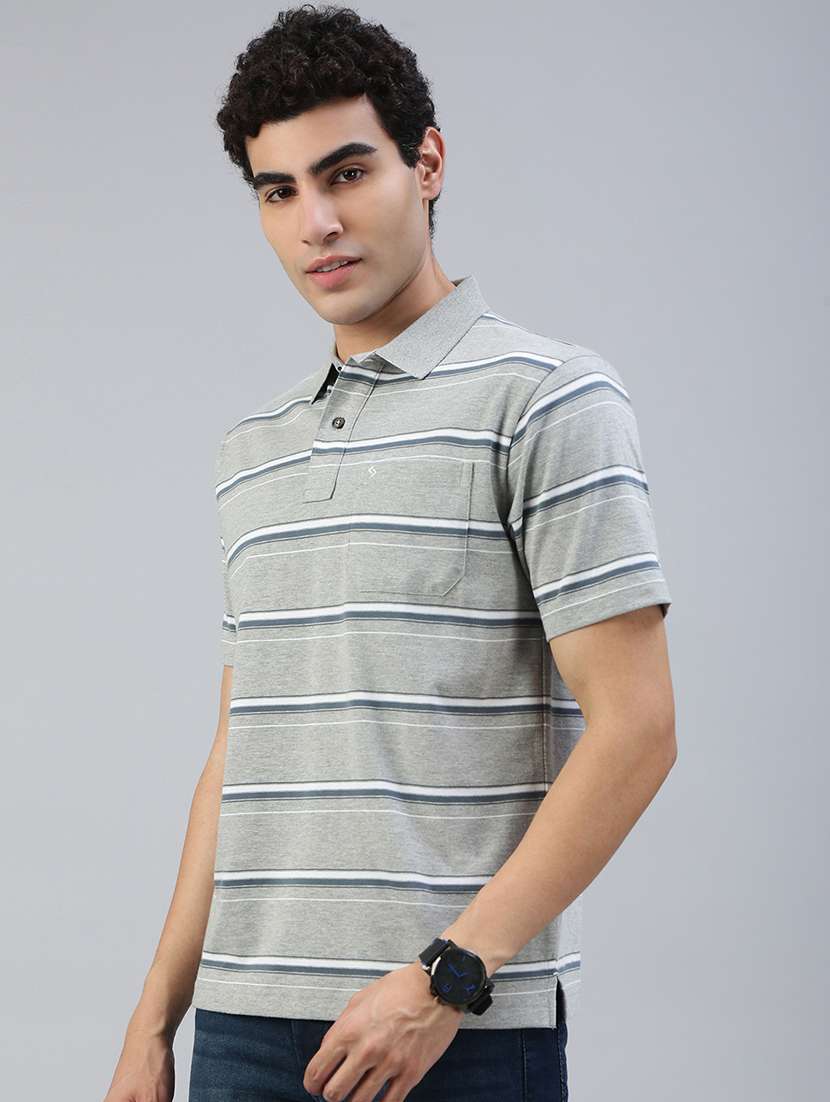 men striped short sleeve regular fit polo t-shirt - 21941387 -  Standard Image - 1