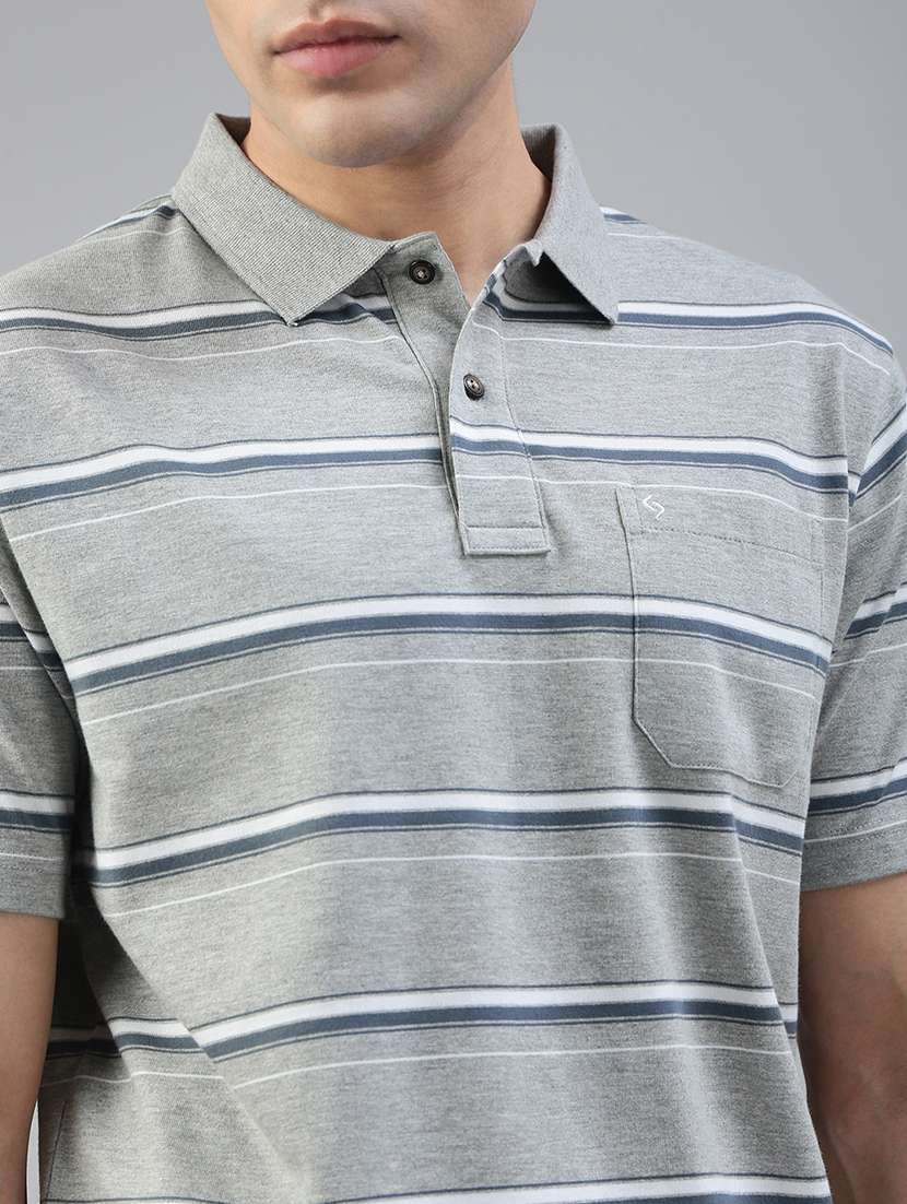 men striped short sleeve regular fit polo t-shirt - 21941387 -  Standard Image - 4