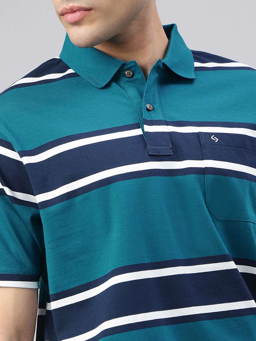 men striped short sleeve regular fit polo t-shirt - 21941389 -  Standard Image - 4