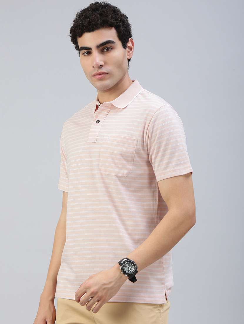 men striped short sleeve regular fit polo t-shirt - 21941392 -  Standard Image - 1