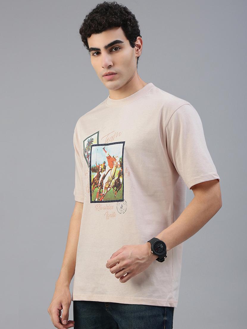 men front print round neck regular fit t-shirt - 21941399 -  Standard Image - 1