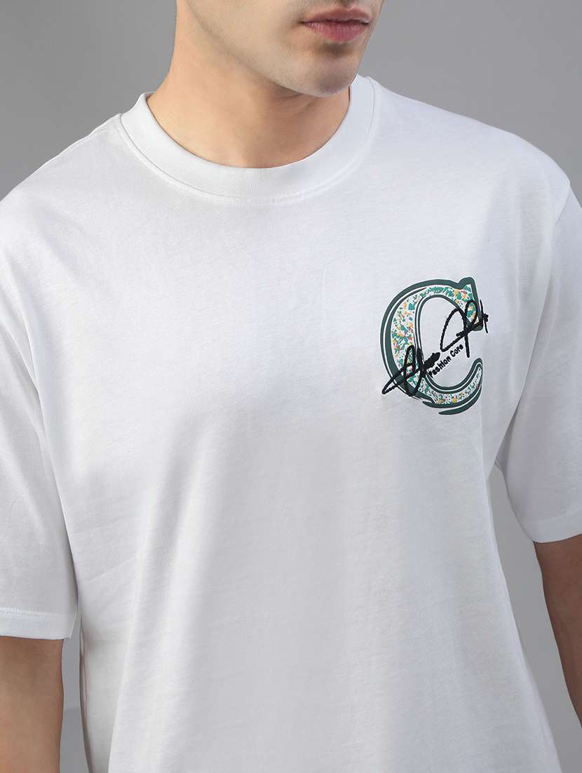 men front & back print round neck regular fit t-shirt - 21941400 -  Standard Image - 4