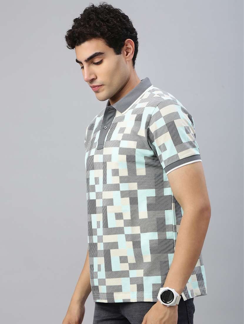 men printed short sleeve regular fit polo t-shirt - 21941401 -  Standard Image - 1