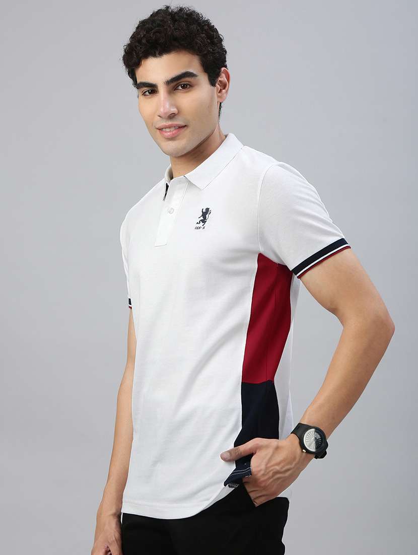 men color block short sleeve regular fit polo t-shirt - 21941405 -  Standard Image - 1