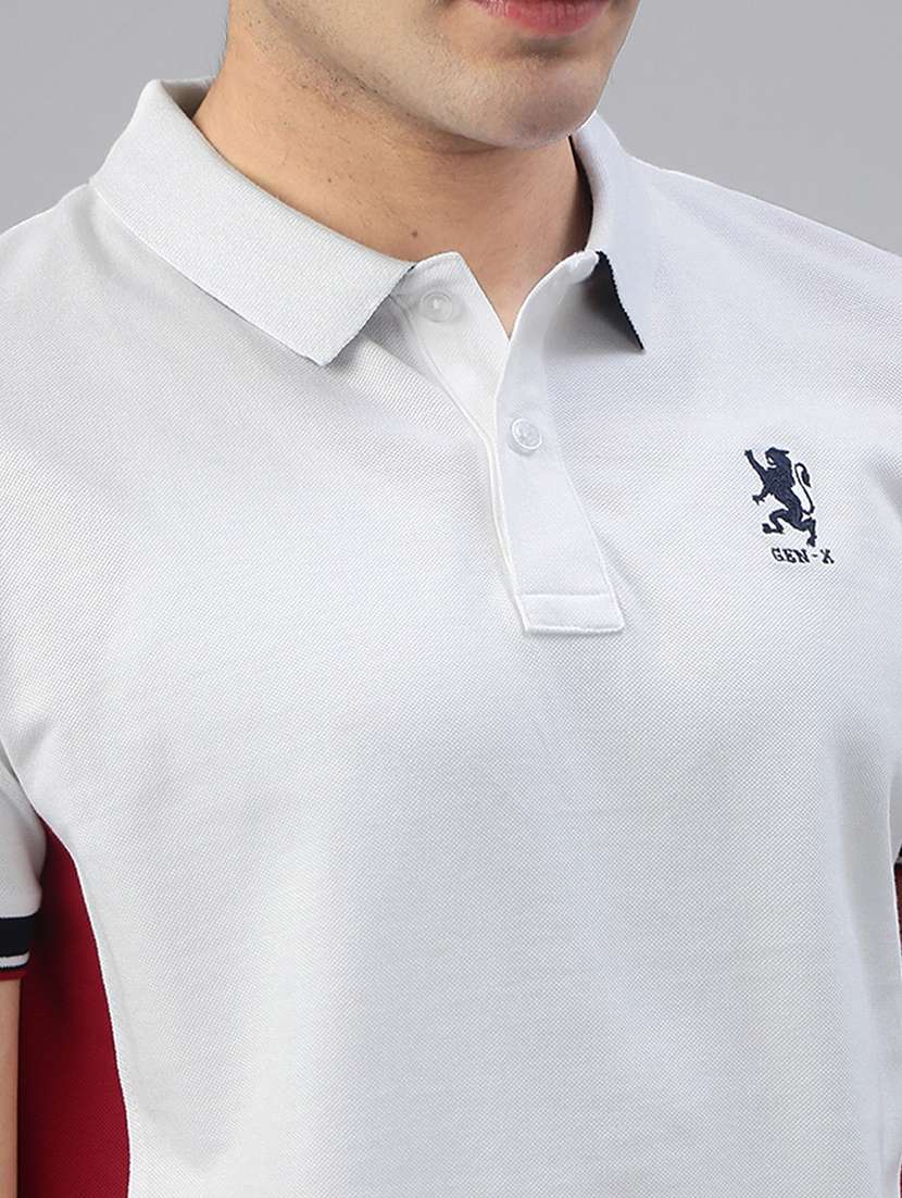 men color block short sleeve regular fit polo t-shirt - 21941405 -  Standard Image - 4