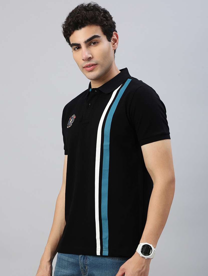 men striped short sleeve regular fit polo t-shirt - 21941406 -  Standard Image - 1
