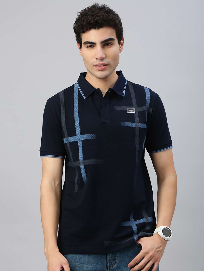 men printed short sleeve regular fit polo t-shirt
