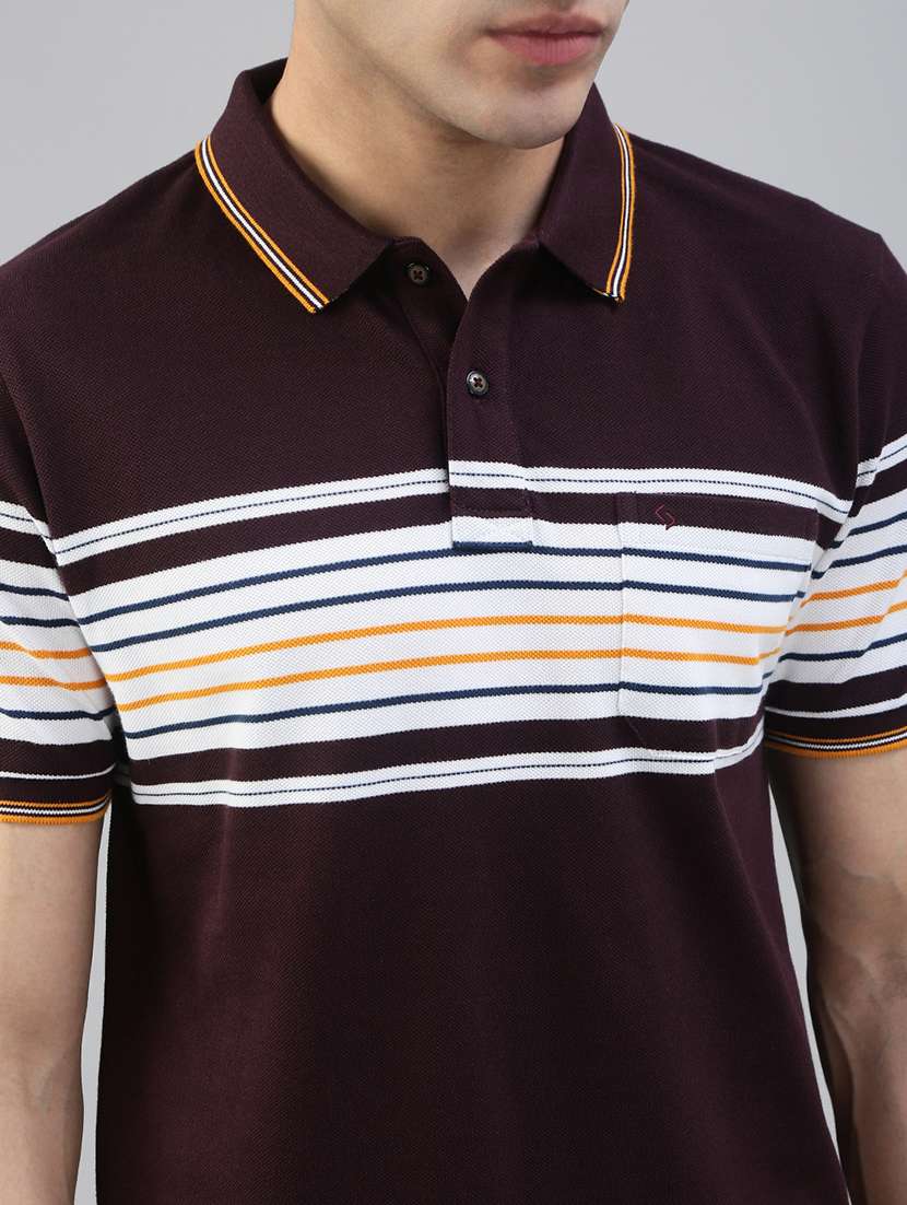 men striped short sleeve regular fit polo t-shirt - 21941423 -  Standard Image - 4