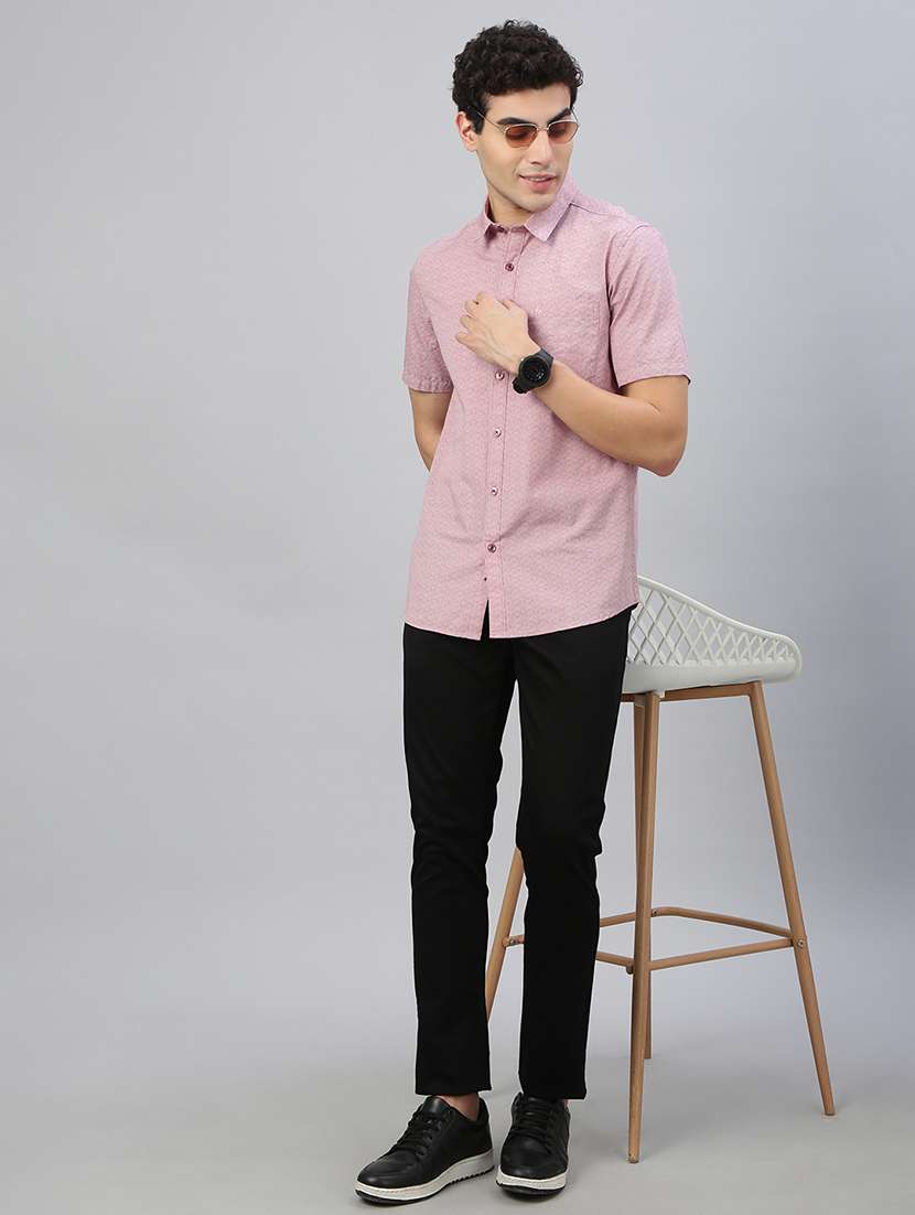 men printed short sleeve regular fit casual shirt - 21941442 -  Standard Image - 4