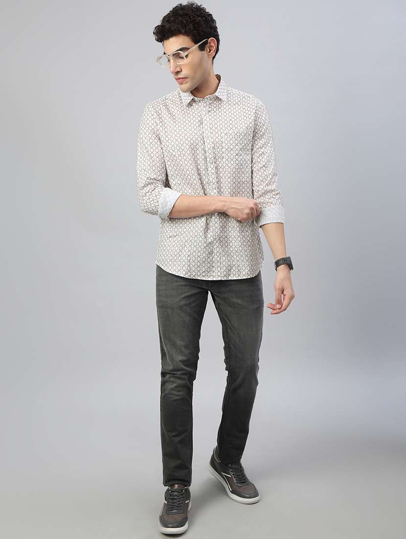 men printed long sleeve regular fit casual shirt - 21941447 -  Standard Image - 4