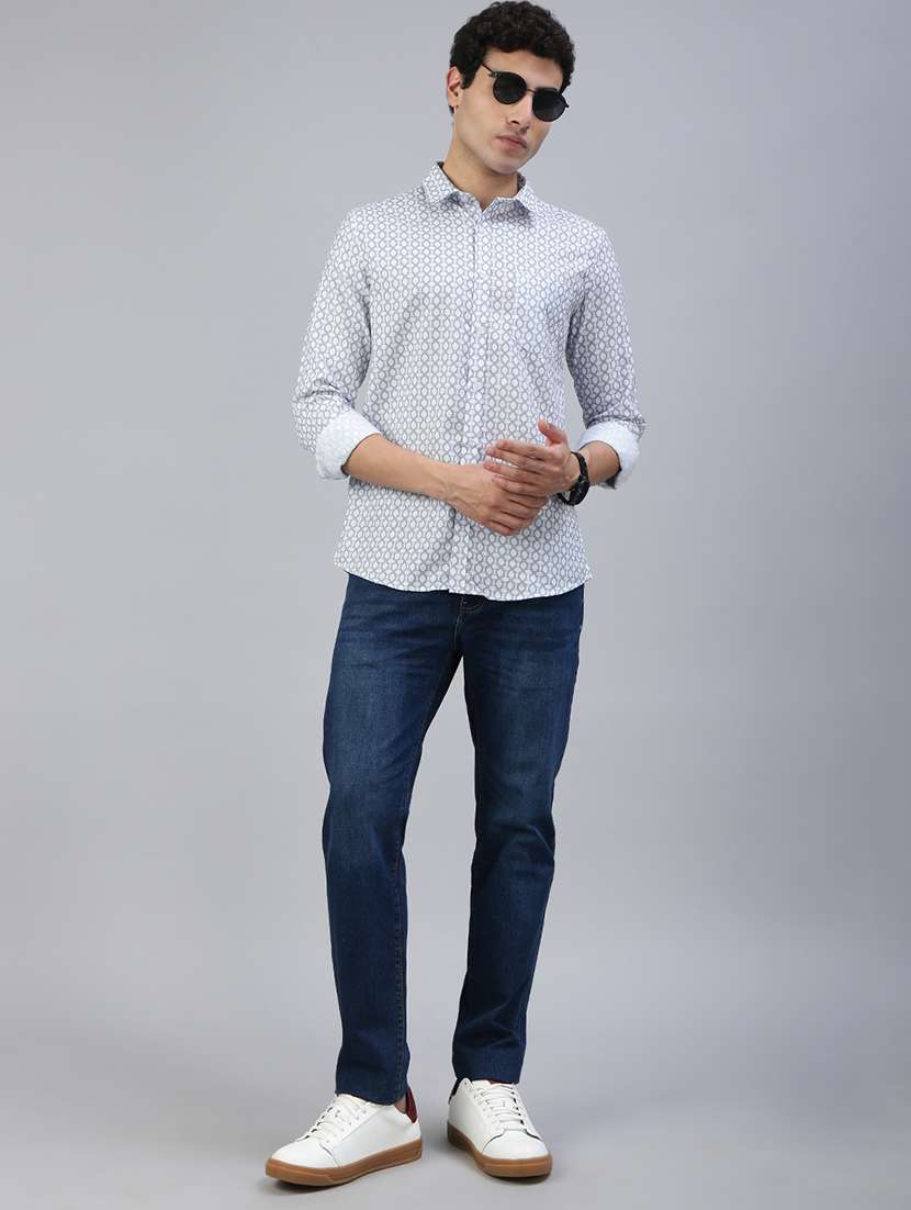 men printed long sleeve regular fit casual shirt - 21941448 -  Standard Image - 4