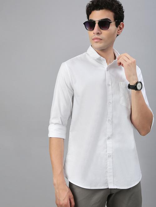 men solid long sleeve regular fit casual shirt - 21941449 - Standard Image - 0