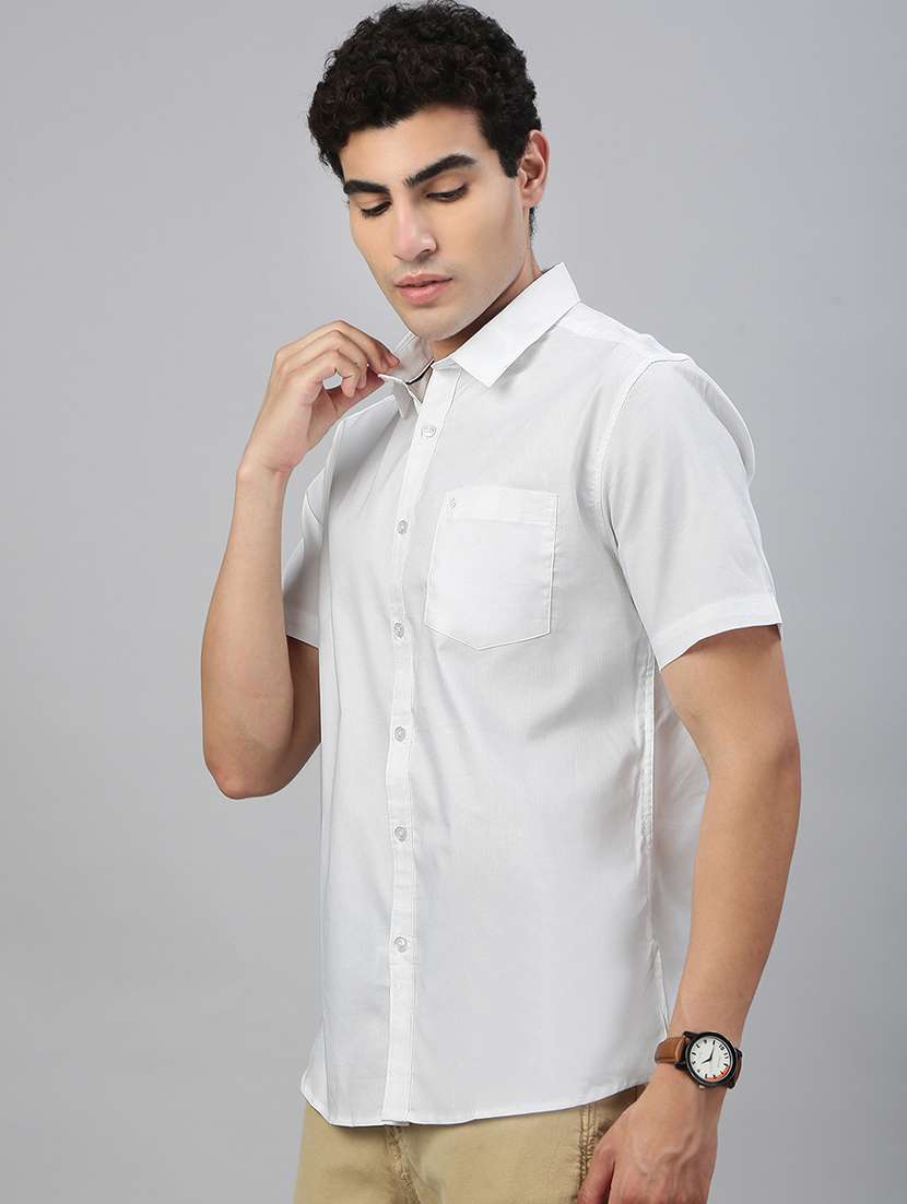 men solid short sleeve regular fit casual shirt - 21941450 -  Standard Image - 1
