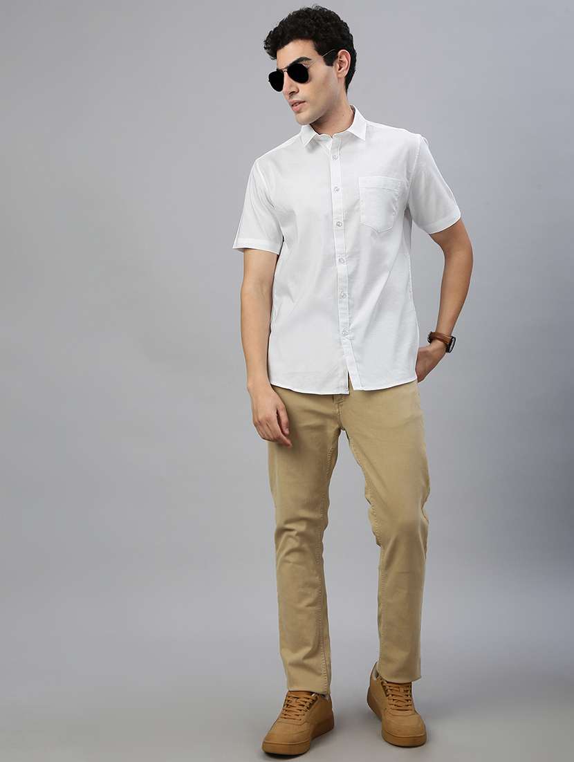 men solid short sleeve regular fit casual shirt - 21941450 -  Standard Image - 4