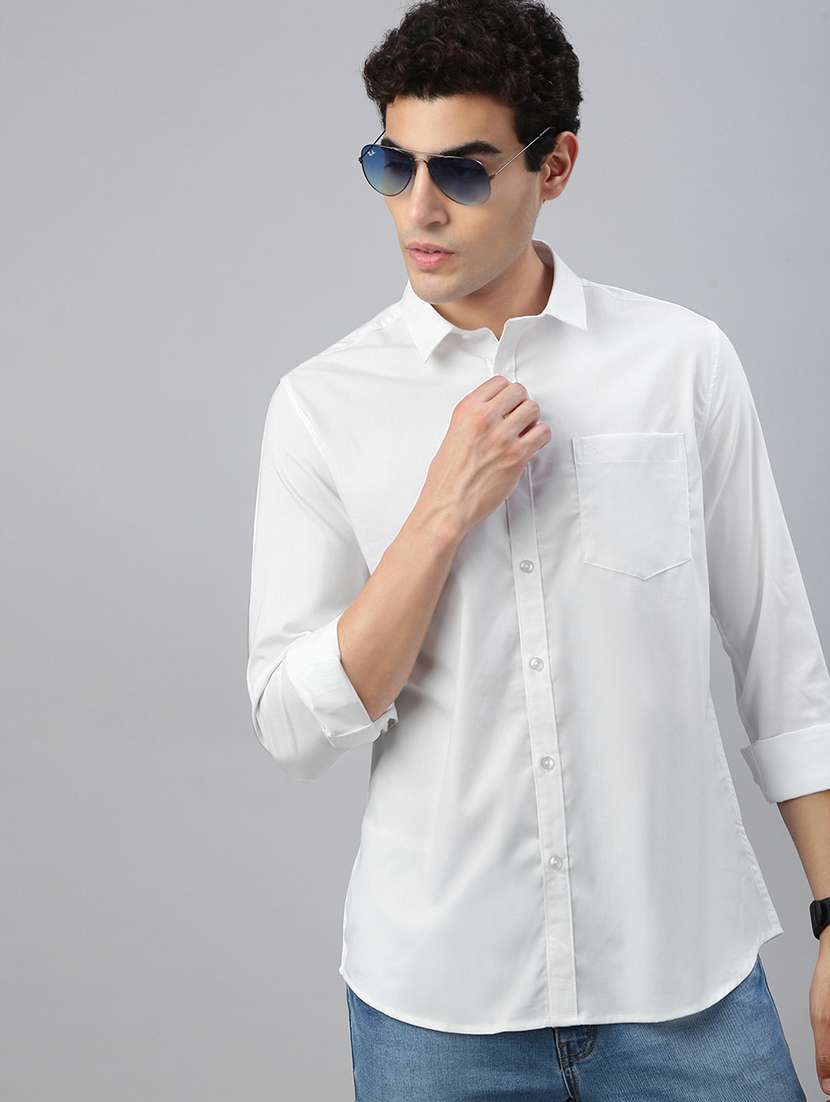 men solid short sleeve regular fit casual shirt - 21941451 - Zoom Image - 0