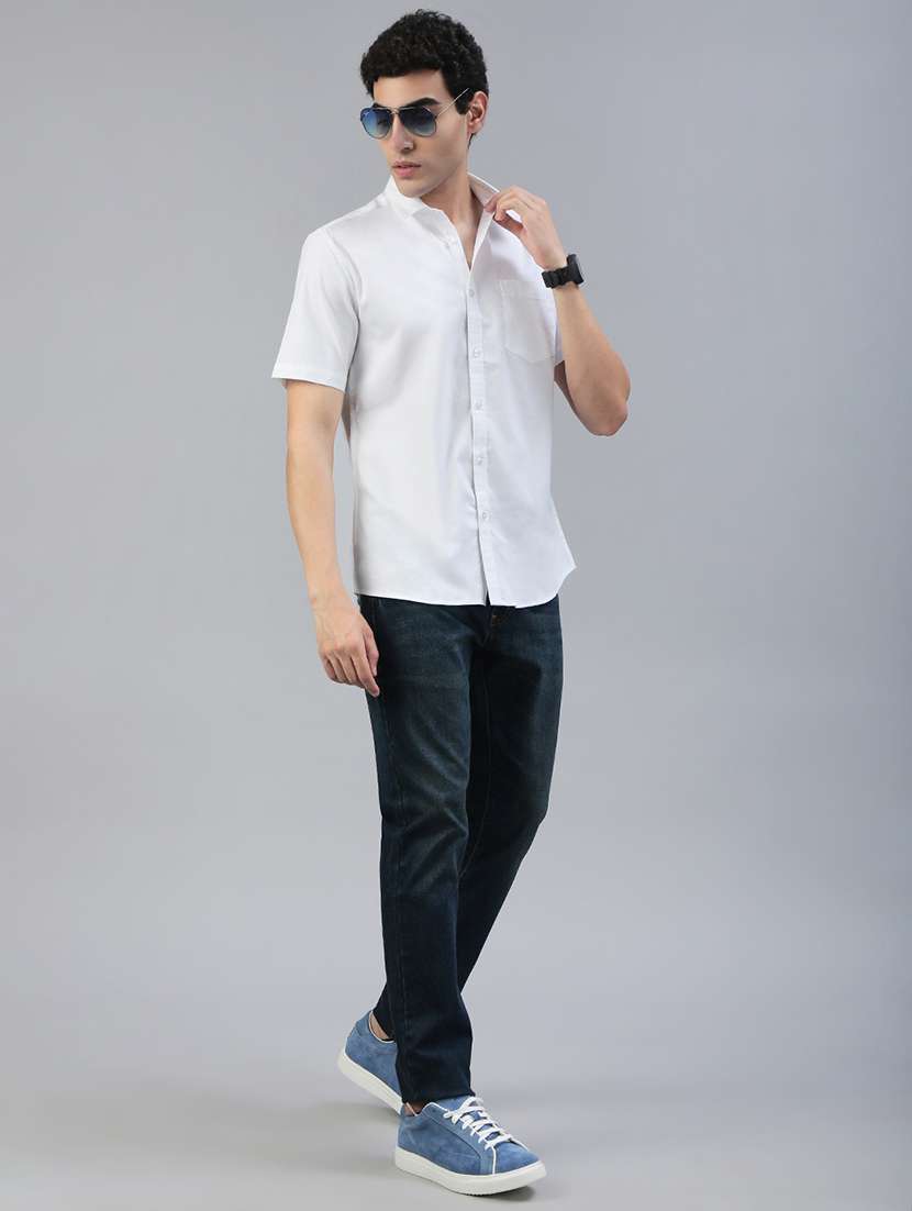 men solid short sleeve regular fit casual shirt - 21941454 -  Standard Image - 4