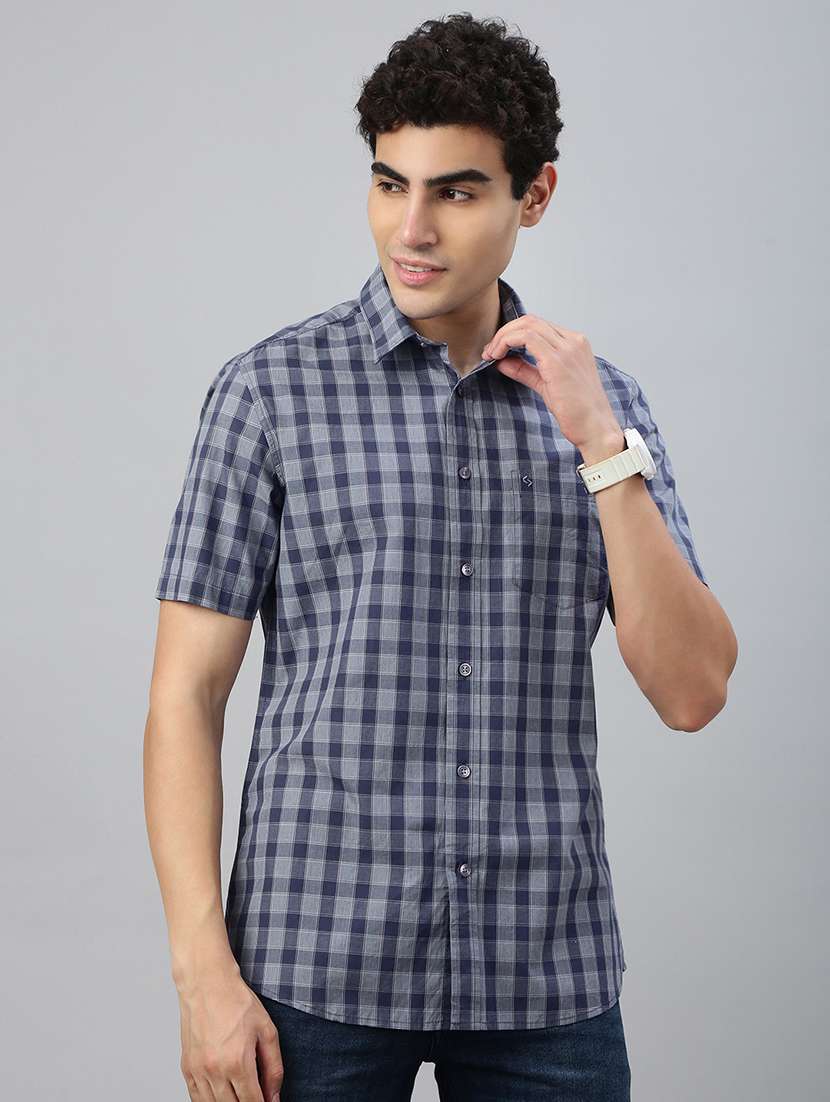 men checkered short sleeve regular fit casual shirt - 21941459 -  Standard Image - 1