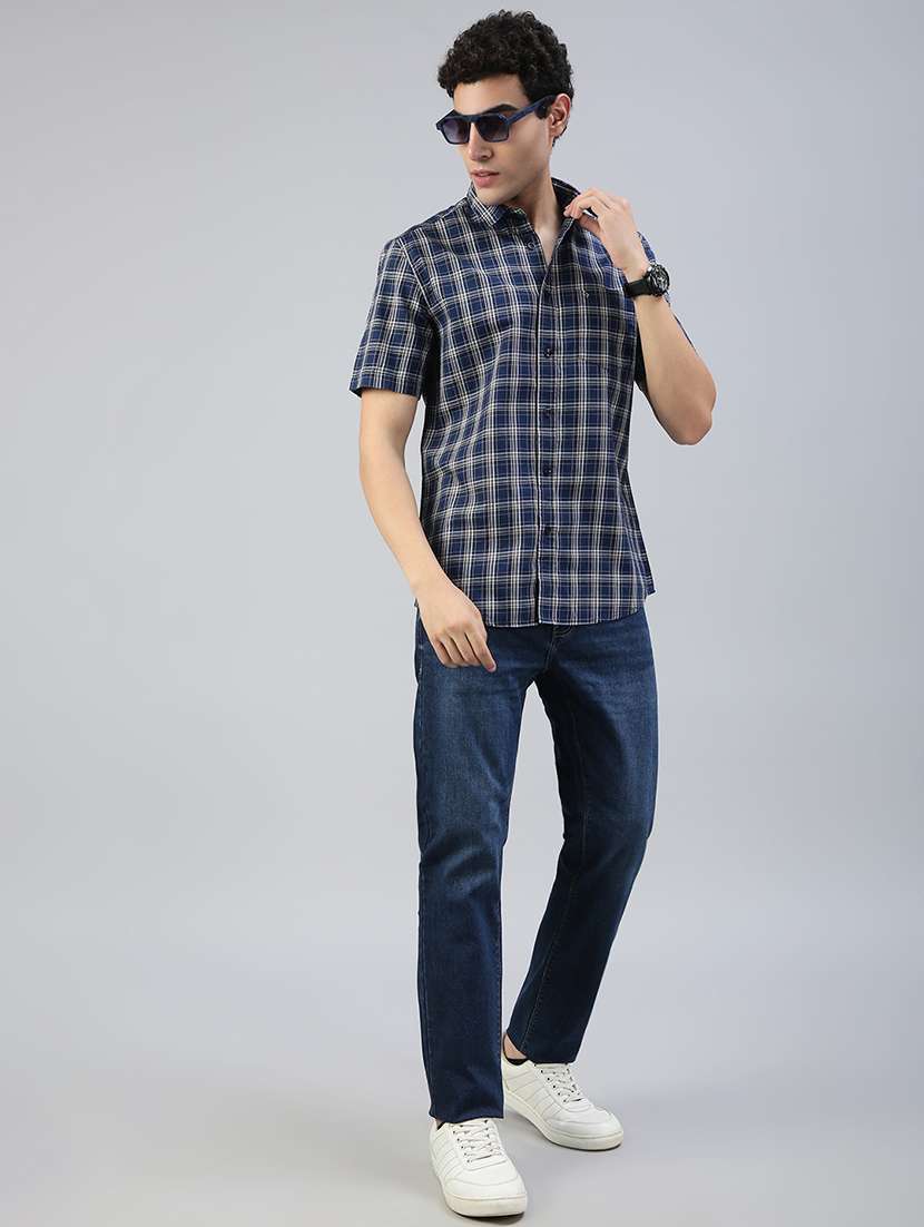 men checkered short sleeve regular fit casual shirt - 21941462 -  Standard Image - 4