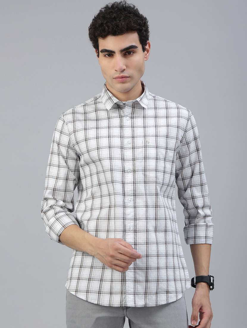 men checkered long sleeve regular fit casual shirt - 21941463 -  Standard Image - 1