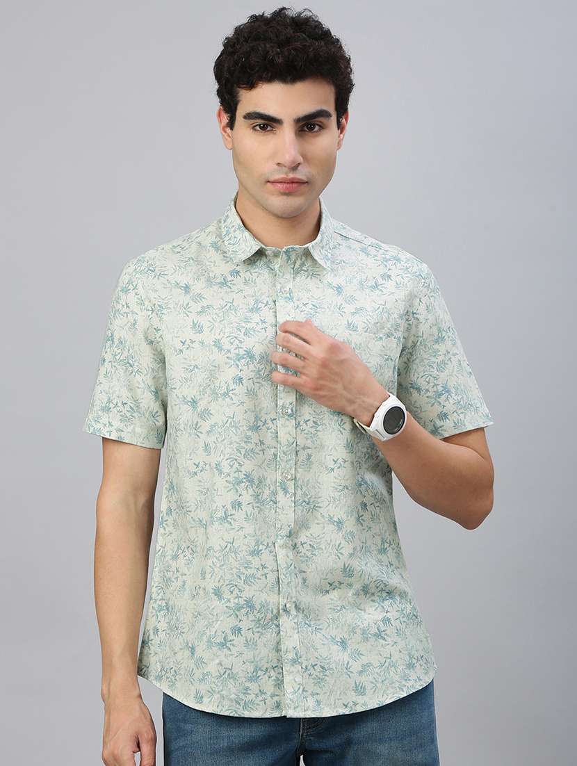 men printed short sleeve regular fit casual shirt - 21941464 -  Standard Image - 1