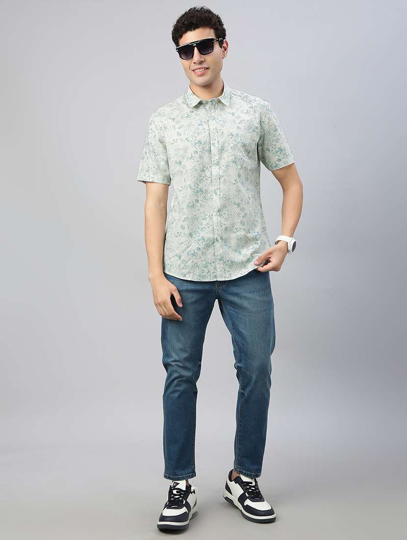 men printed short sleeve regular fit casual shirt - 21941464 -  Standard Image - 4