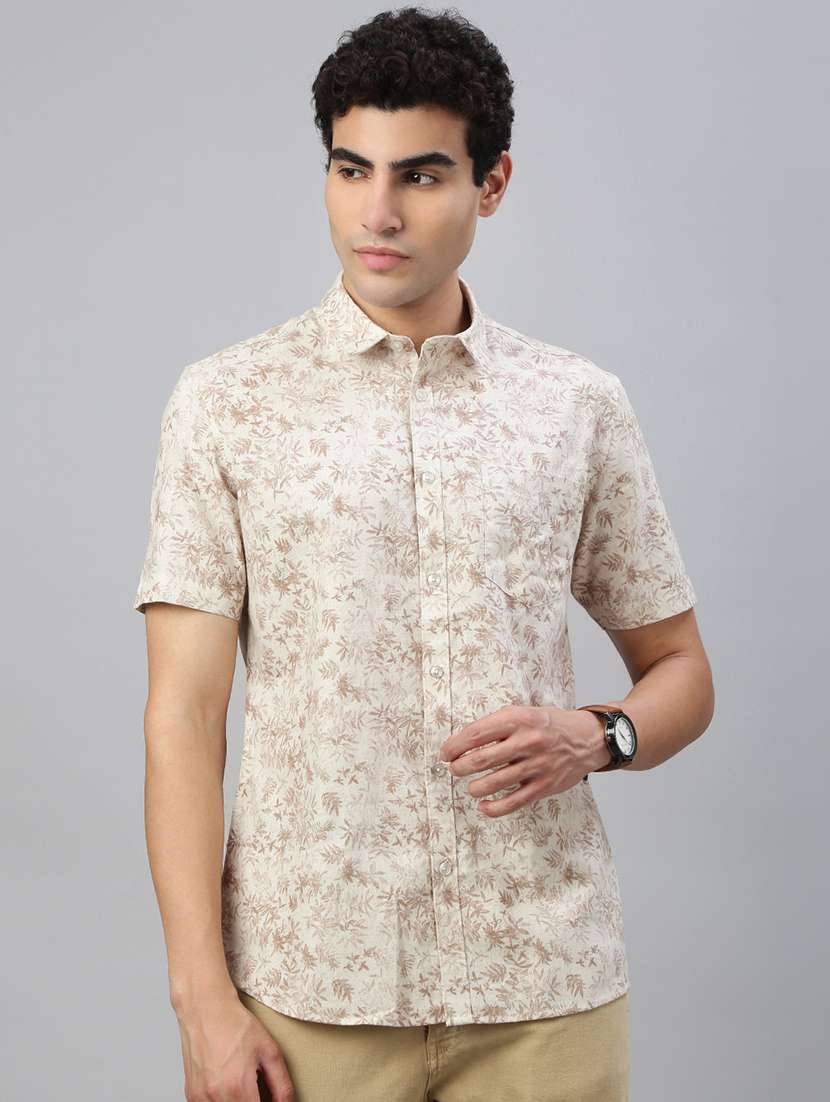 men printed short sleeve regular fit casual shirt - 21941465 -  Standard Image - 1