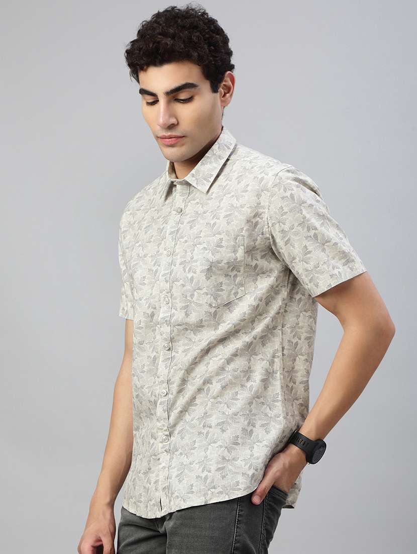 men printed short sleeve regular fit casual shirt - 21941466 -  Standard Image - 1