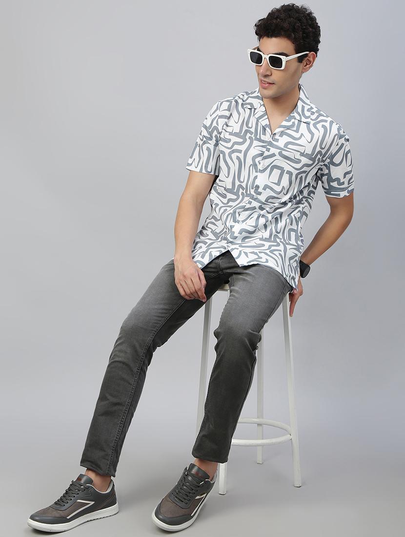 men printed short sleeve regular fit casual shirt - 21941470 - Standard Image - 4