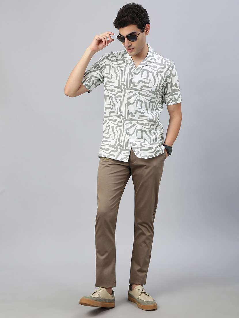 men printed short sleeve regular fit casual shirt - 21941471 - Standard Image - 4