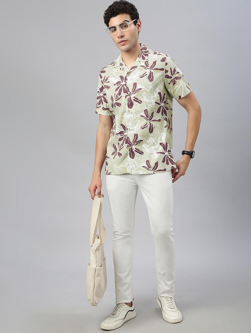 men printed short sleeve regular fit casual shirt - 21941472 - Standard Image - 4