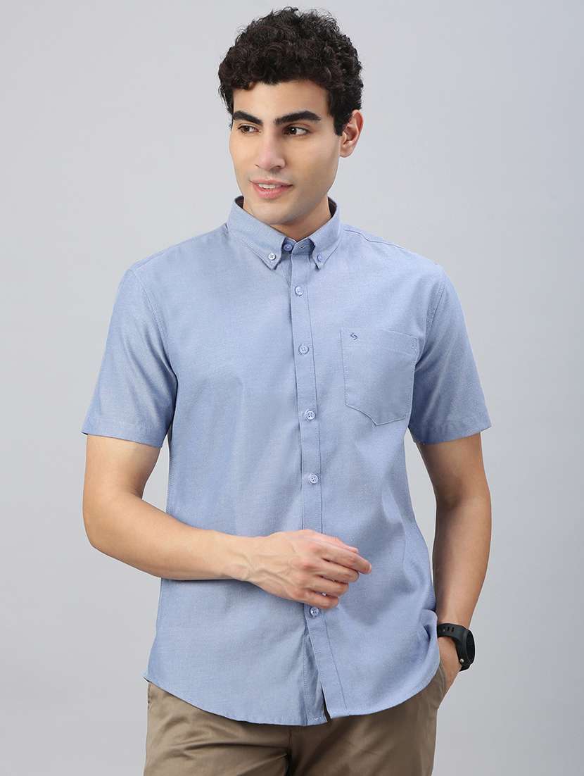 men solid short sleeve regular fit casual shirt - 21941475 -  Standard Image - 1