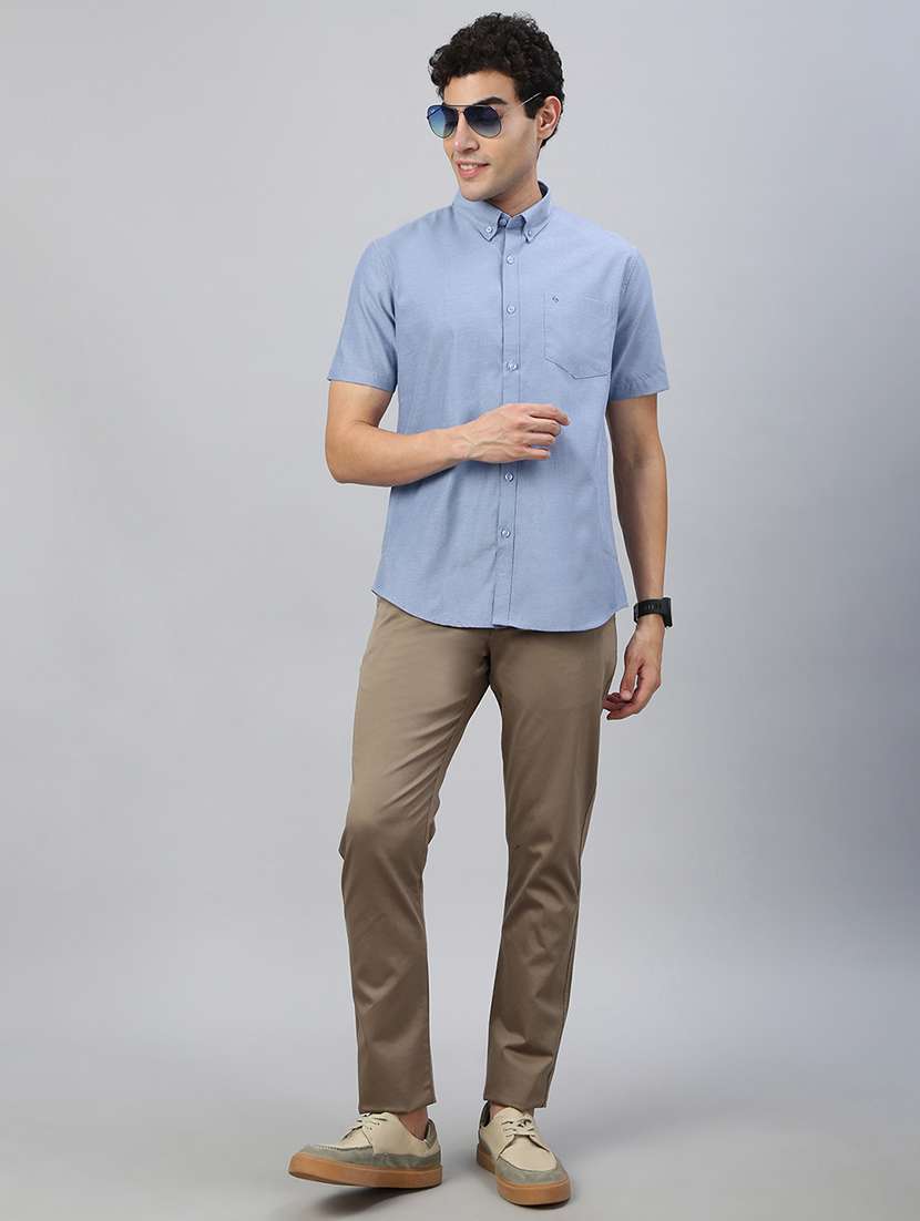 men solid short sleeve regular fit casual shirt - 21941475 -  Standard Image - 4