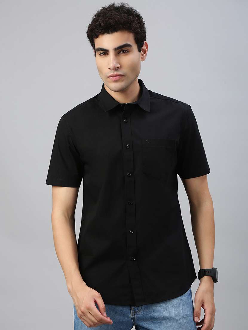 men solid short sleeve regular fit casual shirt - 21941479 -  Standard Image - 1