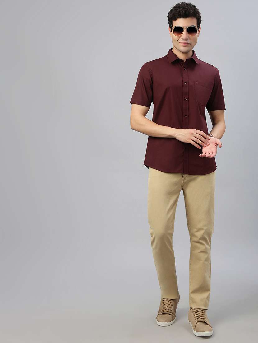 men solid short sleeve regular fit casual shirt - 21941481 -  Standard Image - 4