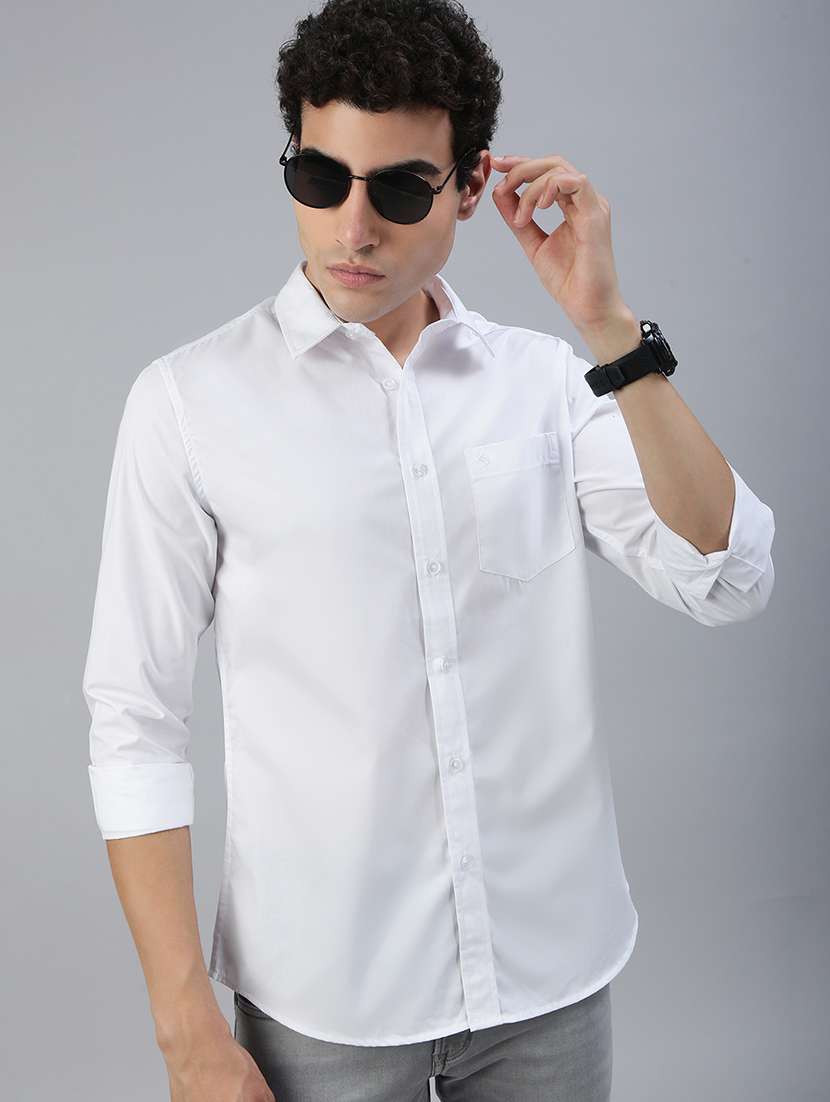 men solid long sleeve regular fit casual shirt