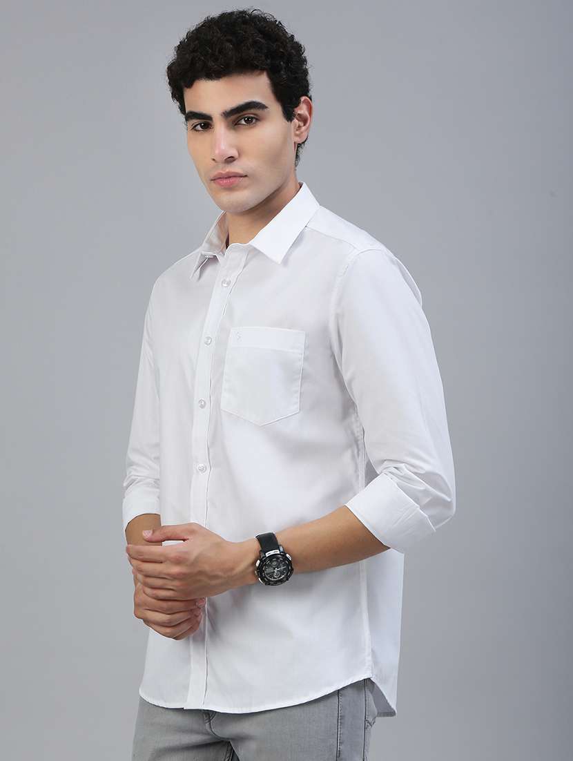 men solid long sleeve regular fit casual shirt - 21941486 -  Standard Image - 1
