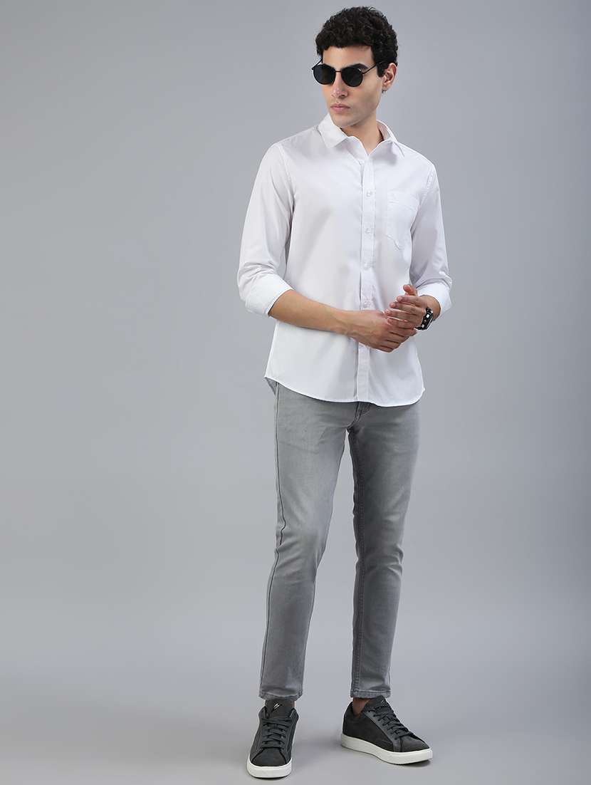 men solid long sleeve regular fit casual shirt - 21941486 -  Standard Image - 4