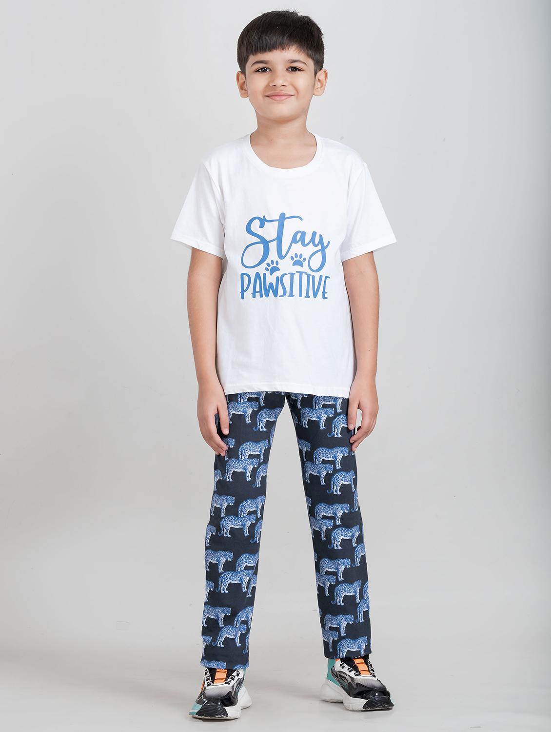boys printed round neck pyjama set nightwear - 21941498 - Standard Image - 1