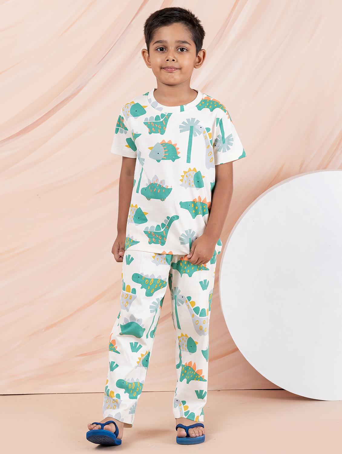 boys printed round neck pyjama set nightwear - 21941503 - Standard Image - 1