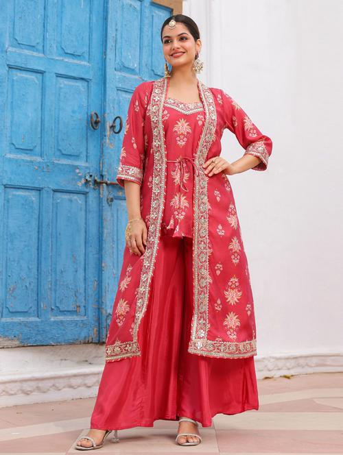 women coral three quarter sleeve fusion set - 21941535 -  Standard Image - 0
