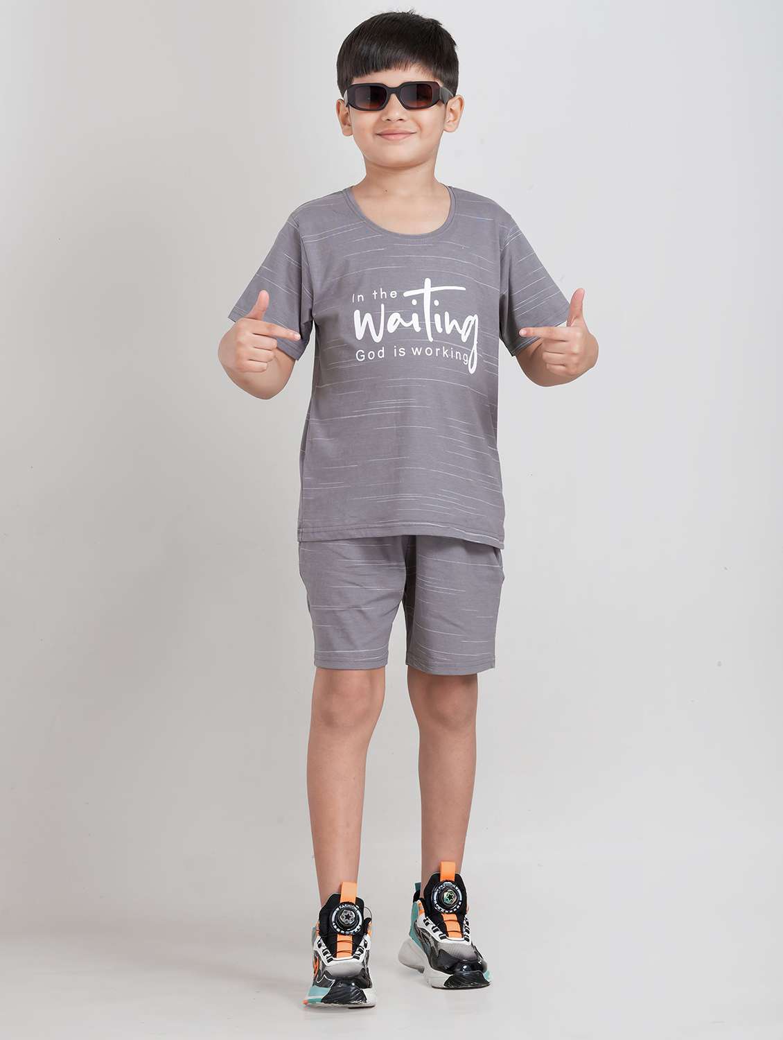 boys printed t-shirt & shorts co-ords set - 21941578 -  Standard Image - 1