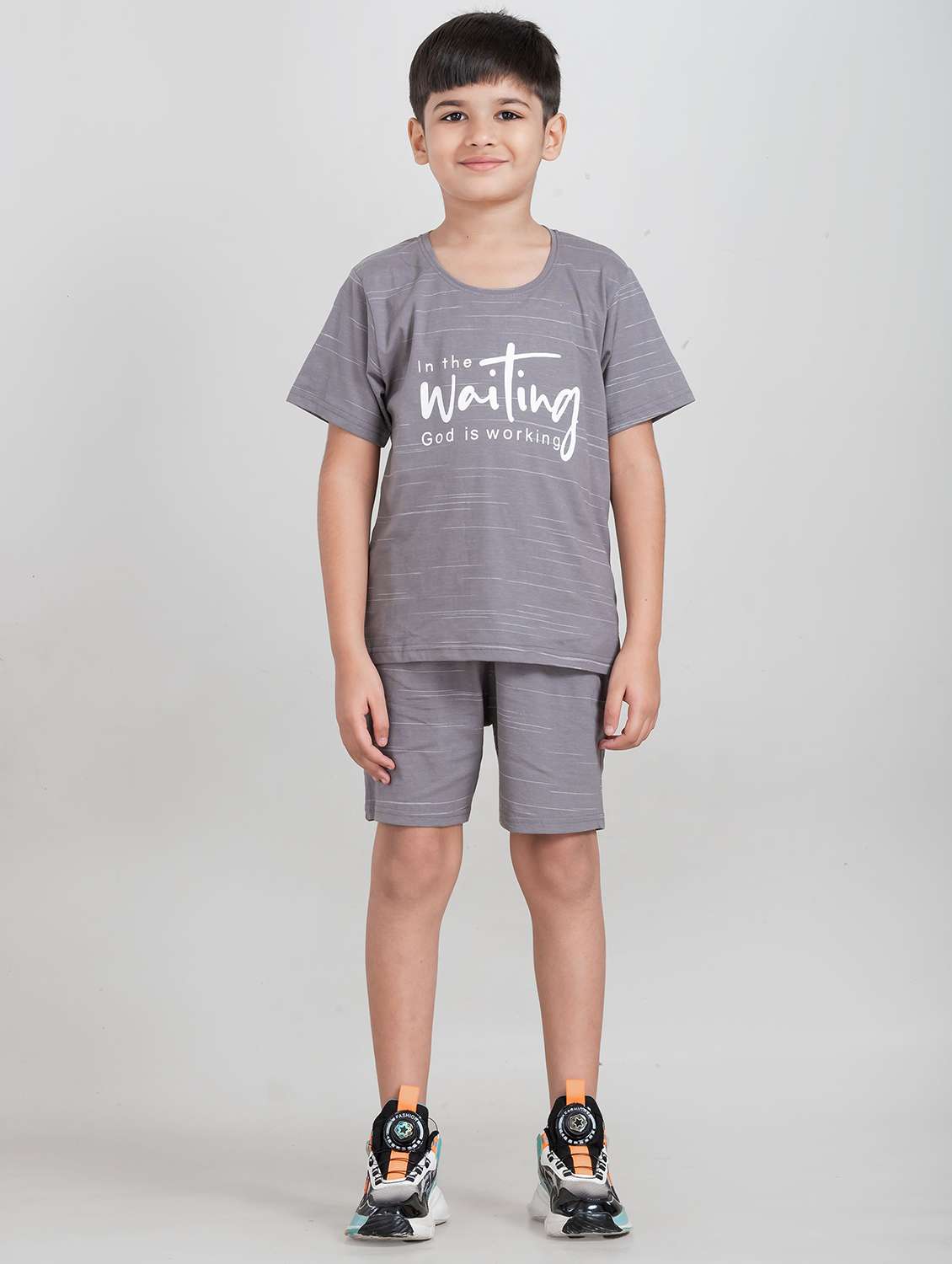 boys printed t-shirt & shorts co-ords set - 21941578 -  Standard Image - 4