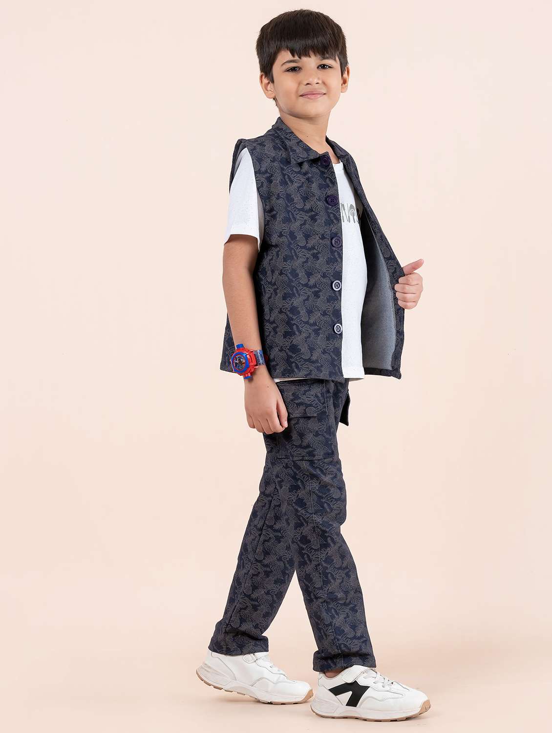boys printed t-shirt & trouser full length set - 21941589 -  Standard Image - 4