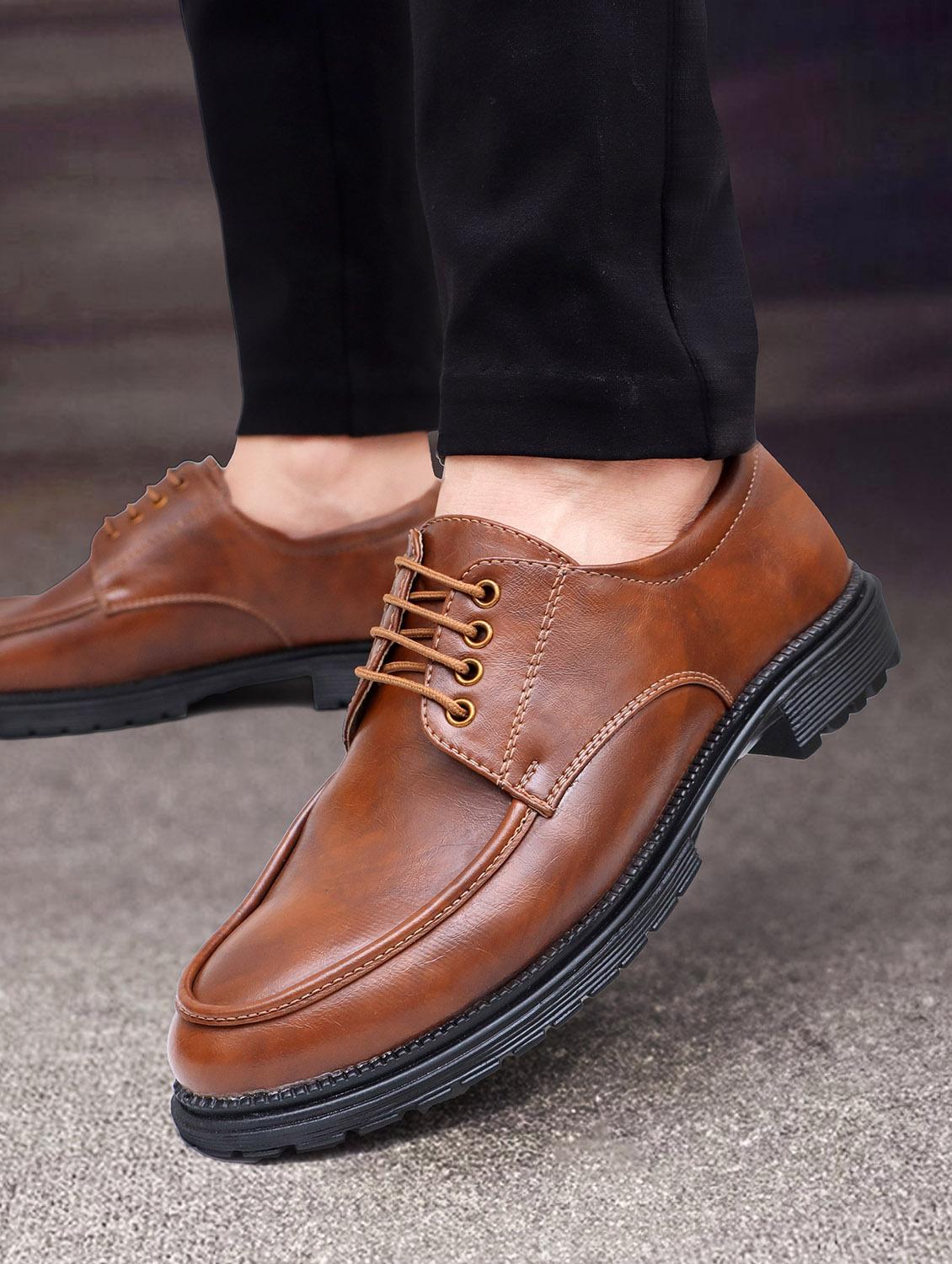 men tan lace-up derby - 21941645 -  Standard Image - 1