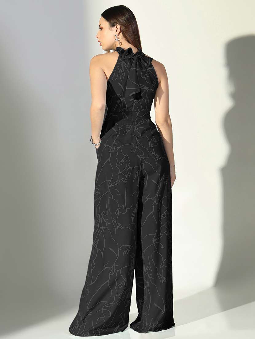 women printed halter neck sleeveless jumpsuit - 21941649 -  Standard Image - 4